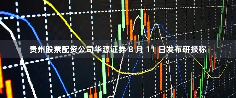 贵州股票配资公司华源证券 8 月 11 日发布研报称