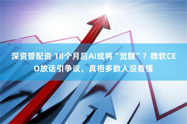 深资管配资 18个月后AI或将“觉醒”？微软CEO放话引争议，真相多数人没看懂